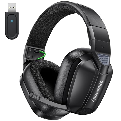Skapendy VK80 2.4GHz Wireless Gaming Headset for PS5 Low Latency,50+Hr Battery Bluetooth Gaming Headphones,Stereo Sound Headset for Switch with Noise Canceling Mic,Matte,light black