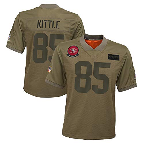 Men's Rugby Jersey Embroidery Fabric top, 49ers 85# Kittle Football Jersey Polo Shirt