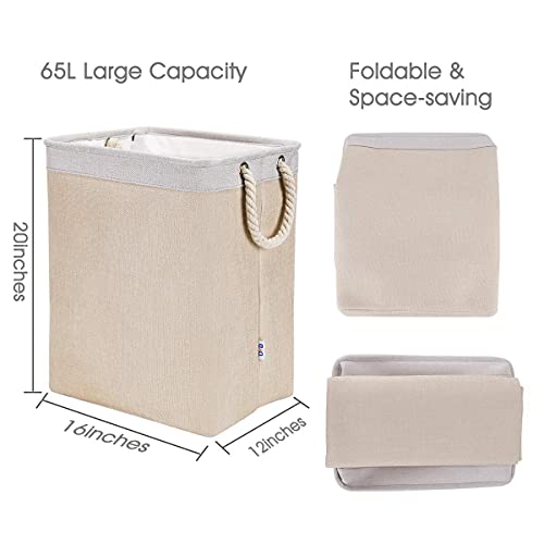 Dyd Laundry Basket With Handles & Brackets Small/Large/Tall Hamper For Kid Girl Collapsible Washing Bin Built-In Lining For Bedroom Dorm Toy Clothing Storage #TOP2