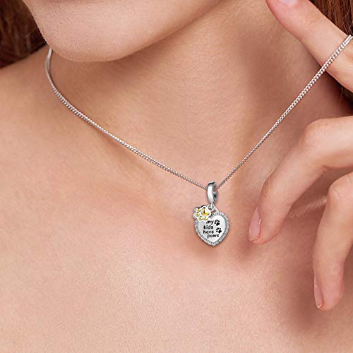 NanMuc Heart Paw Print Charm Compatible With Pandora Bracelet Puppy Dog Pet Cat Charm Aninmal Bead3