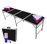 8-Foot Beer Pong Table w/Cup Holes, LED Glow Lights & Dry Erase Surface