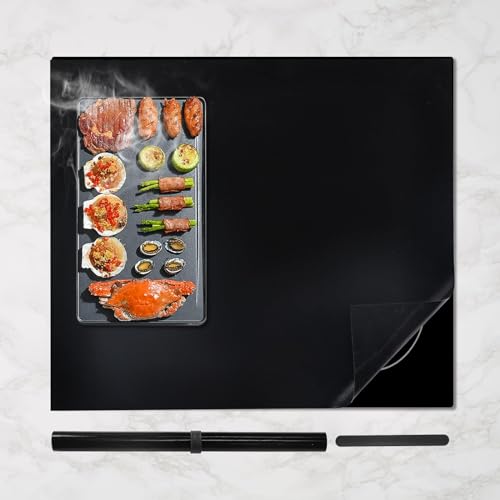 KitchenRaku Large Induction Cooktop Protector Mat 20.8x24inch, Translucent (Magnetic) Electric Stove Burner Covers Antistrike and Antiscratch as Glass Top Stove Cover