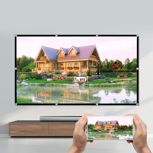 Image of Portable Outdoor Movie Screen, 60-200 Inch 3D Projector Screen Foldable Movie Screen for Projectors Enjoy Outdoor Film Movie Night, Projector Backing Black Movies Screens(16:9,100 inch screen)