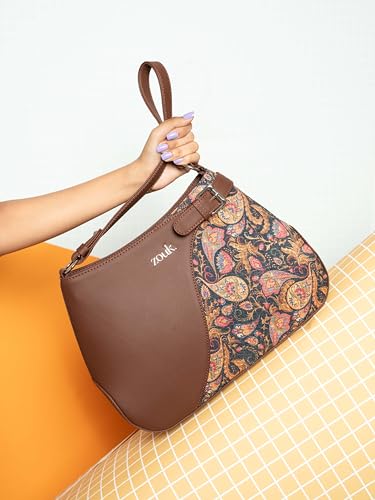 Image of ZOUK Ira Handbag | Stylish Women's Handbag | Luxury Shoulder Bag for Women | Trendy | Fancy Ladies Handbags | Small Purse for Events | Water-Resistant