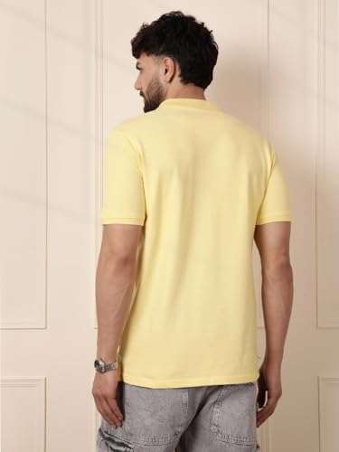Image of WROGN Men's Pure Cotton Pique Stretch T-Shirt | Slim Fit