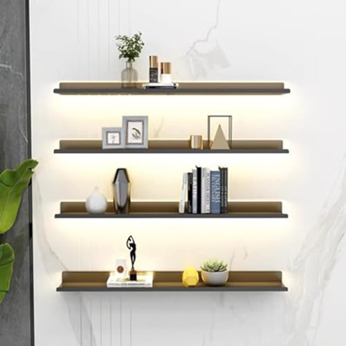 Luminaire mural rectangulaire et étagère flottante dorée pour un design moderne