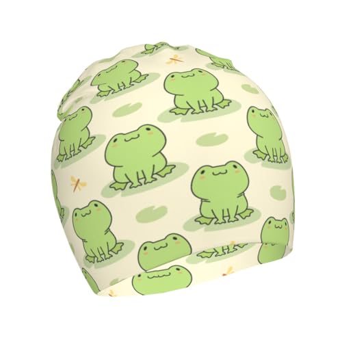 Funny Cute Frog Animal Kids Beanie Hats Warm Knit Beanie Cap Skull Caps Gifts Decor for Boys Girls White