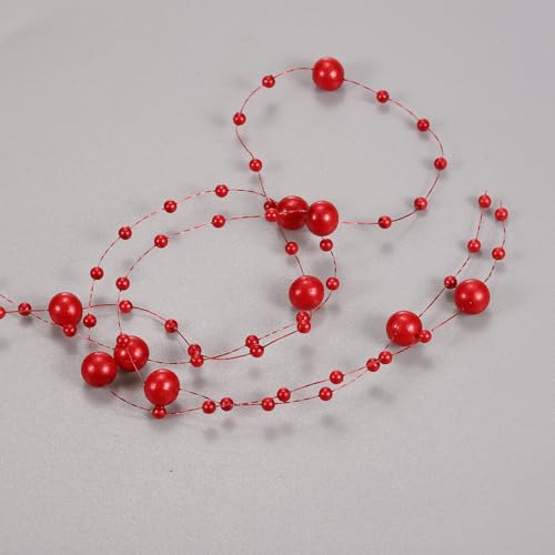 Perlas artificiales para velas flotantes rojas para rellenar jarrones altos sin desteñir 5
