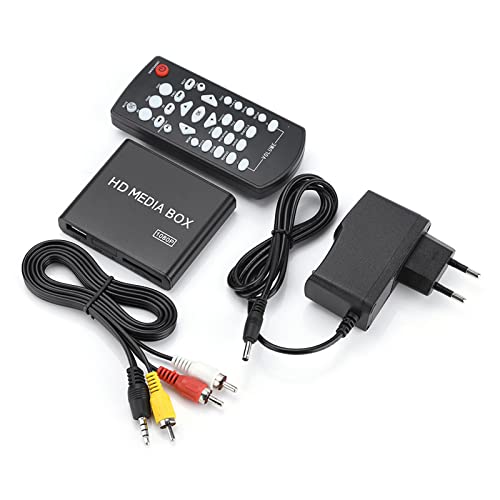 HDMI Multimedia Player, 1080P HD Digital Media Player Minimedia Player Video tv MediaplayerHD Media Box, Unterstützt USB-Laufwerke SD-Karten Festplatte (EU-Stecker)