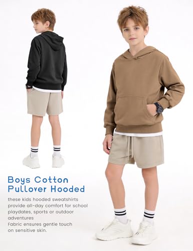 Image of PEHMEA 2 Pack Kids Hoodies Sweatshirt for Boys Cotton Pullover Hooded Sweatshirts With Pockets No Drawstring