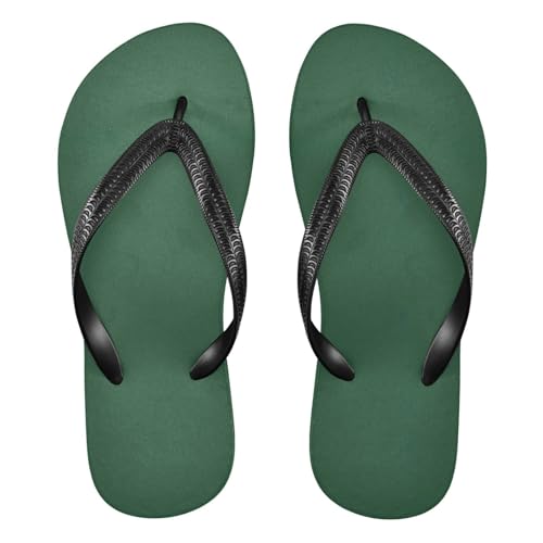 CEBUGI Unisex Flip Flop -Flat Sandal -NonSlip Couple Slippers -Natural Rubber Foam Soles Ultimate Comfort and Durability for Indoor Outdoor|Dark Green Background