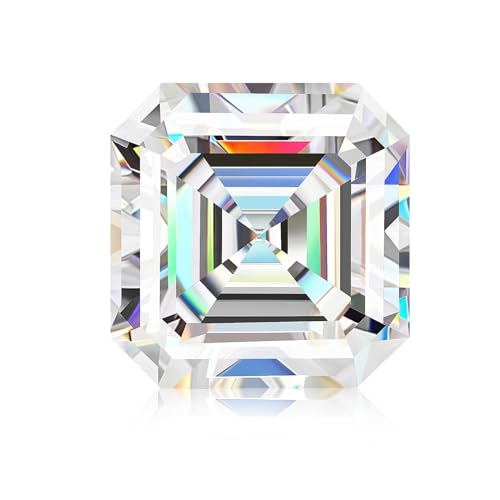 Moissanite pierre précieuse en vrac coupe Asscher D VVS1 diamant collier
