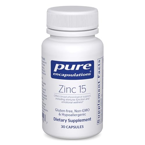 Pure Encapsulations Zinc 15 mg - Zinc Picolinate Supplement for Immune System Support, Growth & Development - for Wound Healing* - 30 Capsules