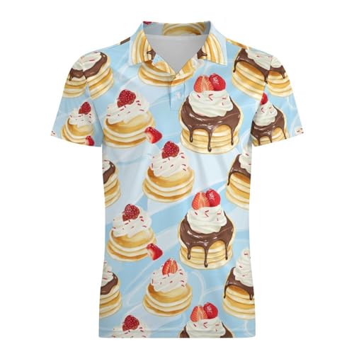 Boys' Classic Polo Shirts Short Sleeve Moisture-Wicking Golf & Tennis Shirts for Youth Teens Strawberry Cream Cake4