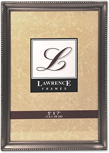 Lawrence Frames 11557, cadre photo, en étain antique, motif bordure perlée, 12,7 x 17,8 cm