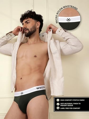 Image of WROGN Men's Pack of 2 Cotton Spandex Briefs | Comfort Fit