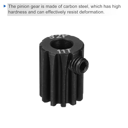 QUARKZMAN RC 32P Gehärtetes Ritzel 5mm Welle 11T Motorritzel Kohlenstoffstahl Für 1/10 RC Modellauto Boot Drohne