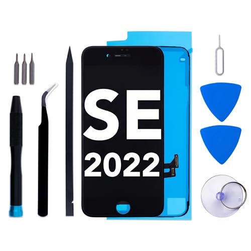 for iPhone SE 2022/3rd Generation Screen Replacement Kit 4.7 LCD Display 3D Touch Digitizer Assembly with Frame Adhesive and Repair Tools (Model SE3/A2783/A2595/A2785/A2782/A2784)
