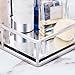 PuTwo Mirror Tray - Silver Perfume & Jewelry Organizer, Decorative Vanity Tray for Bathroom Counter