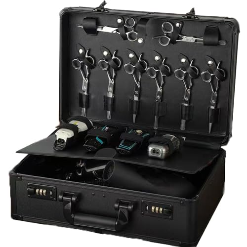 GGAIFbp Estojo de barbeiro portátil para barbeiros e suprimentos de dupla camada grande barbeiros fe