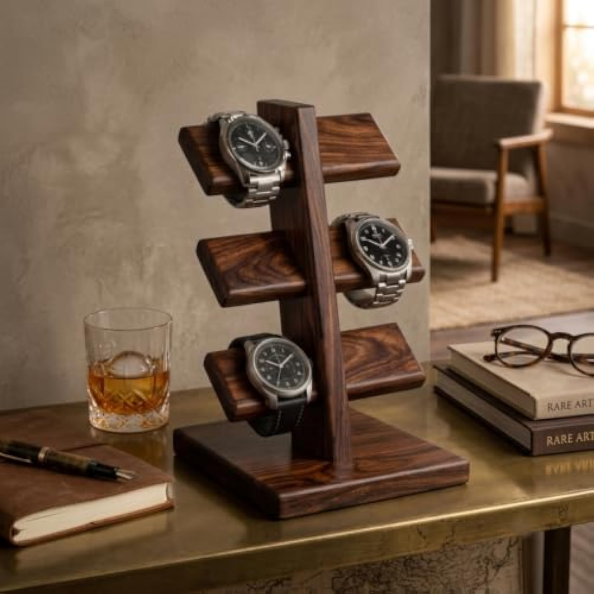 Artisan Series 6-Tier Sheesham Wood Watch Display Stand
