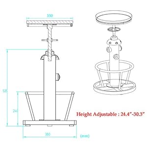 Topower Aged Steampunk Deco Industrial Round Bottom Adjustable Height Cafe Coffee Retro Vintage Fire Hydrant Design Pub Kitchen Counter Bar Stool (Antique Blue, Wooden Top) Topower Aged Steampunk Deco Industrial Round Bottom Adjustable Height Cafe Coffee Retro Vintage Fire Hydrant Design Pub Kitchen Counter Bar Stool Antique Blue Wooden Top