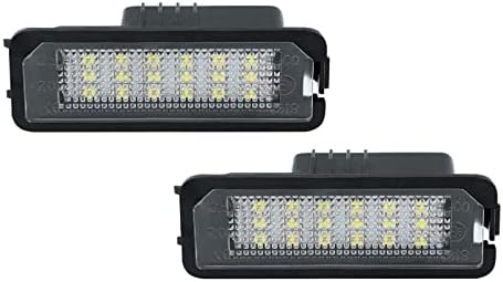 Gempro License Plate Light, LED License Plate Lamp Assembly For Volkswagen VW Golf 4 5 6 GTi CC Rabbit Eos Beetle Porsche Boxster Cayman Cayenne Carrera , Powered by 18SMD Xenon White LED Lights-2pcs