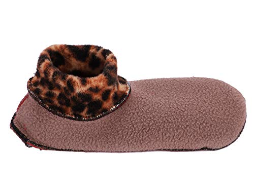 Image of Womens Non Slip Grip Socks Leopard Print Soft Cozy Thick House Indoor Boot Sock Shoes Winter Thermal Fleece Slipper Socks