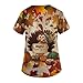 Christmas Scrubs for Women Set Christmas Scrubs Cute Printed Xmas Santa Nursing Medical Uniform Plus Size Funny Holiday Scrub Tops with Pocket Brown Large
