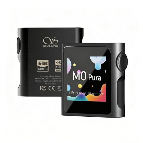 Image of SHANLING M0 Pro Hi-Res MP3 Music Player with Bluetooth,Digital Audio Player Portable Audio Player DAP Player,1.54 inch HD Touch Screen up to 15 Hour Battery USB Type-C dongle 3.5mm Jacks (Black)