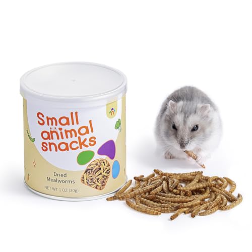 Niteangel Friandises et friandises pour hamster - Friandise naturelle pour hamsters nains, syriens, robo, gerbilles, souris, dégus (vers de farine séchés -...