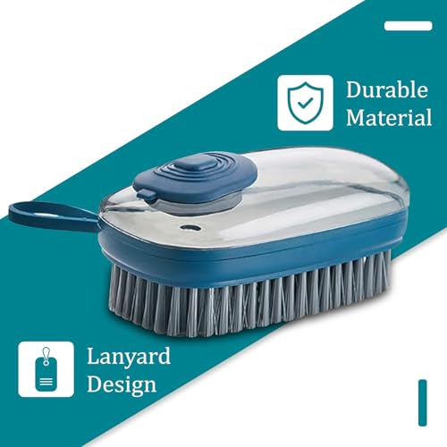 Image of Zapsol Cloth Washing Brush with Built-in Liquid Dispenser | Multipurpose Laundry Brush with Soft Bristles for Clothes, Shoes, Utensils & Tile Cleaning | Durable Plastic Scrub Brush (Pack of 1)