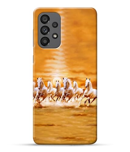 Image of Horse Running Painting Printed Hard Back Case Cover Compatible for Samsung Galaxy A73 5G / Samsung A73 5G (Multicolor) - D1667