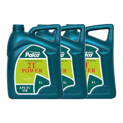 Image of PALCO 2T Power Engine Oil 5 Litre (Pack of 3), 2T Stroke Engine Oil for Bike & Scooter Auto Rickshaws Petrol Mix Additive Semi-Synthetic Bike Oil 3 Wheeler Tillers Chain Saws API TC FB