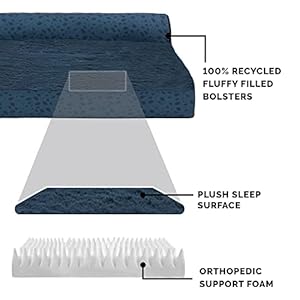   Furhaven-Orthopedic-Dog-Bed-for-MediumSmall-Dogs-w-Removable-Bolsters-Washable-Cover-For-Dogs-Up-to-35-lbs-Plush-Almond-Print-L-Shaped-Chaise-Blue-Almonds-Medium