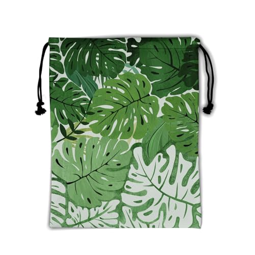 Image of Gymnastics Grip Bags Green Leaf Lightweight Small Drawstring Bag for Sport