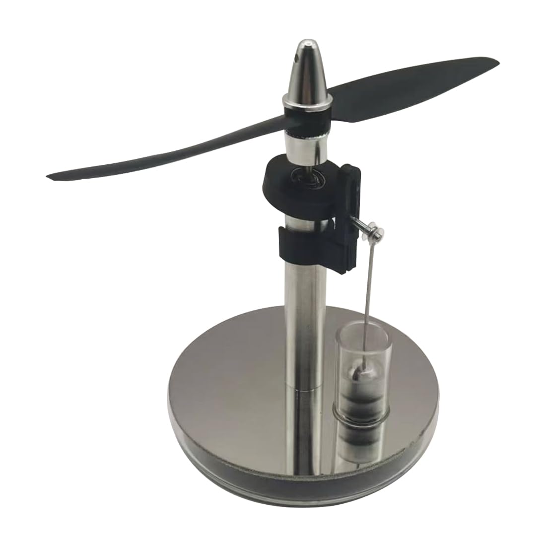 Lunaro Silver Heat Powered Stirling Motor, Two Blade Propeller Cup Lid, Mini Steam Engine, Physics Experiment Model & Desk Decoration, Science Gift For Technology Fans