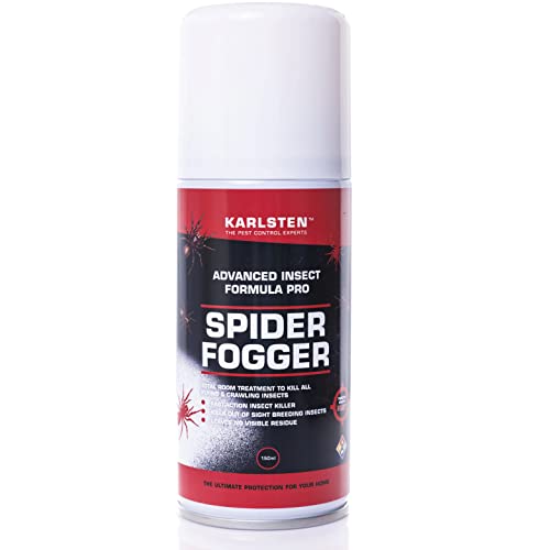 Karlsten Spider Killer Fogger Spray – Fast-Acting Spider Killer – One Shot Fogger for Indoor Spiders – Leaves Invisible Residue with 5 Weeks of Protection – 150ML