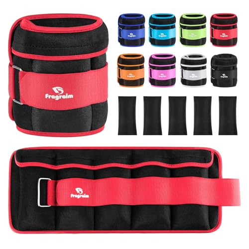 Image of Fragraim Adjustable Ankle Weights 1-3 /4 /5 /6 /8 /10 /12 /15 /20 LBS Pair with Removable Weight for Jogging, Gymnastics, Aerobics, Physical Therapy