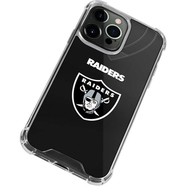 Skinit Clear Phone Case Compatible with iPhone 13 Pro Max - Officially Licensed NFL Las Vegas Raiders Team Jersey Design