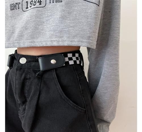 Image of Toxen Invisible Buckle-less Jeans Belt with Ring Adjustable Buckle Free Waist Belt Elastic Belt for Jeans Pants Skirts Women or Men