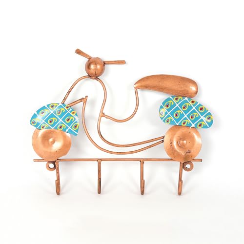 Image of Habere India-All the Cultures Fabricating India Keychain Stand | Keys Organizer | Key Hanger for Wall | Keychain Holder | Modern Key Holder for Wall (Blue - 23x3x17 cm)