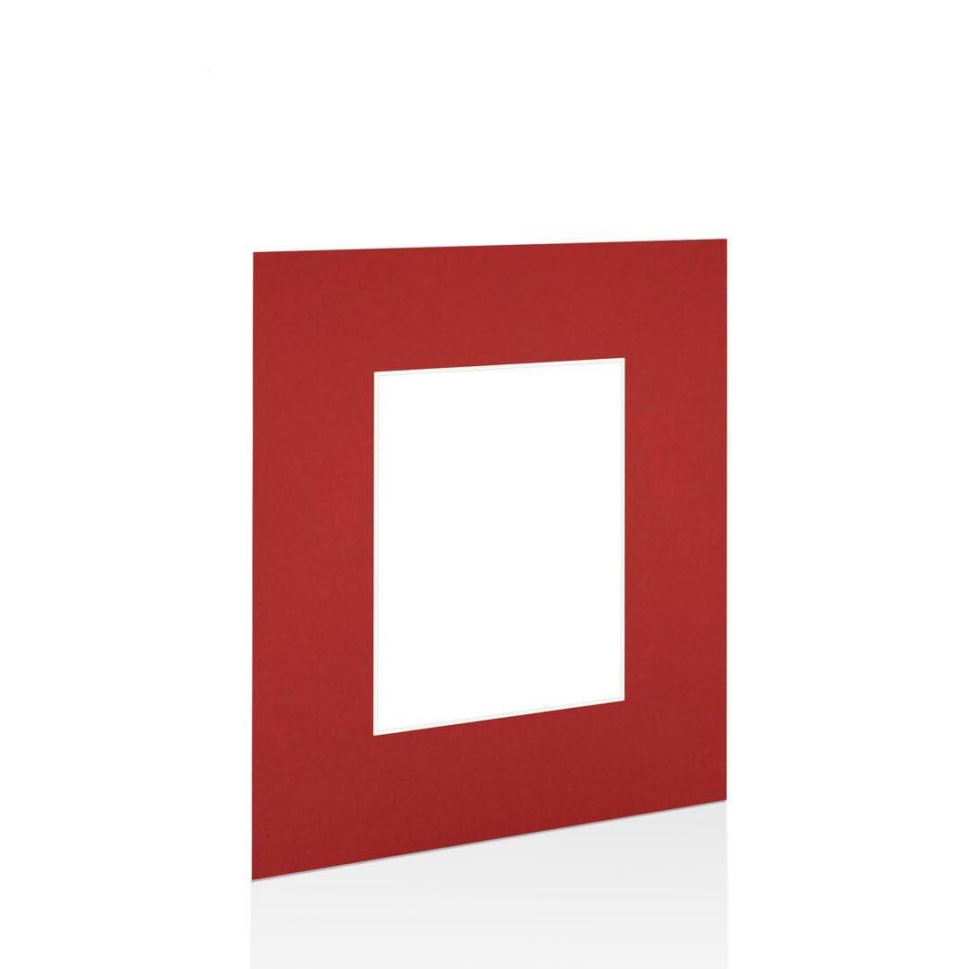Procut Global 20x16" Crimson Picture Mounts to Fit A4 Aperture - Precision Cut Cardboard Photo Mount - Ideal for Frames, Prints, Artwork & Certificates - Sizes & Colours Available