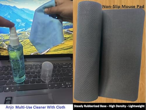 Image of Anjo 6 in 1 Combo of Laptop Screen Protector, Keyguard, Lid and Trackpad Area Lamination (Transparent), Cleaning Gel and Mouse Pad for All 15.6 inches with 16:9 Display Aspect Ratio Laptops.