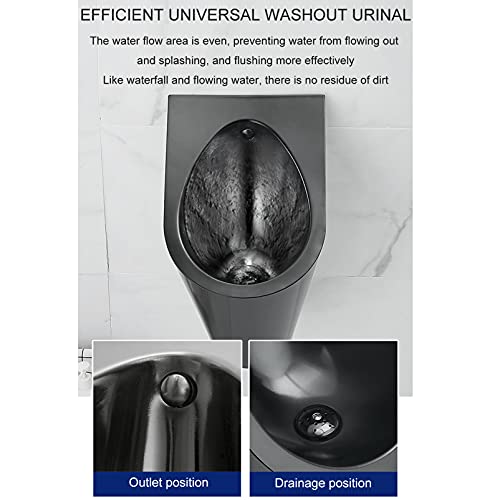 OTQEFTN Universal Urinal Commercial Washout High Efficiency Urinal Wall Mounted Urinal Funnel Toilet, Intelligent Touchless Urinal Flush Valve Auto Urinals Flushing Set