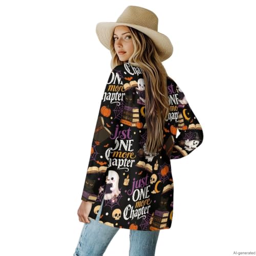 Image of Fall Maple Leaf Cardigan Sweaters for Women Long Sleeve Cardigan Soft Drape Open Front Dusters V-Neck Jackets Dressy