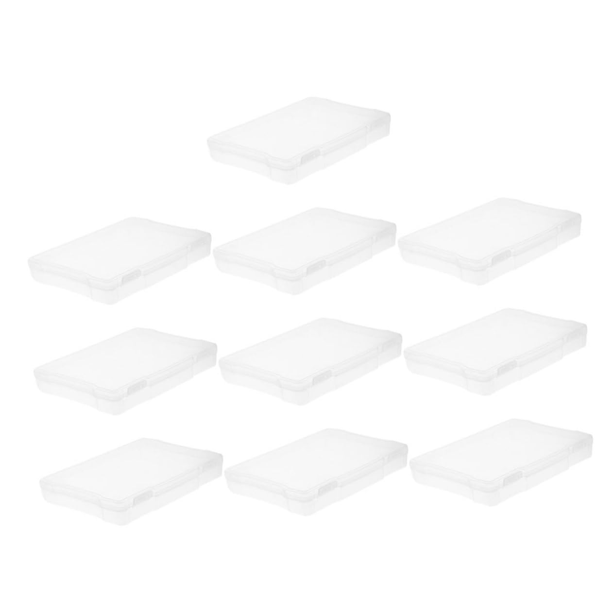 HOMSFOU 10 Pcs Boxes Storage Box Picture Organizer Portable Photo Storage Case Photo Sorting Boxes Clear Bead Storage Photo Storage Containers Picture Storage Case Archival Boxes White Pp