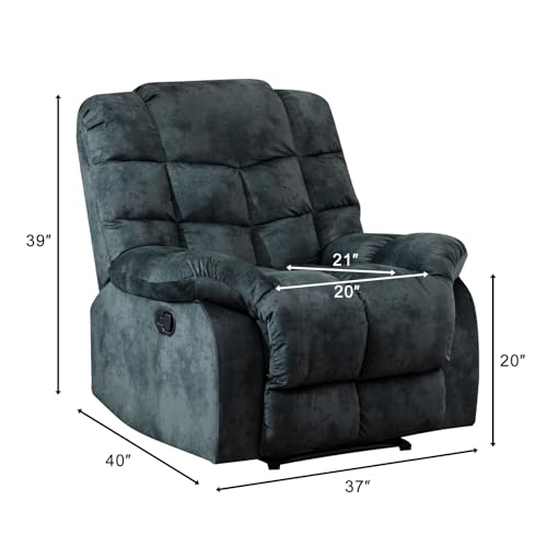 Sillón reclinable manual tela gris miniatura 2