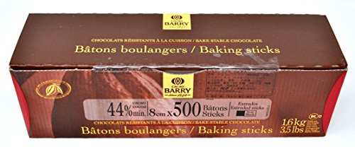 Cacao Barry - Barritas de Chocolate Negro (500 unidades) 8cm 1.6kg