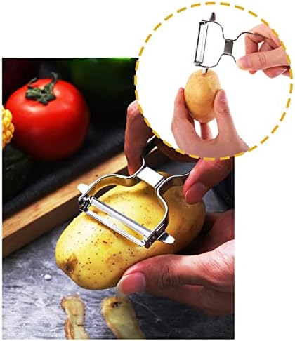Snowpea Potato Peelers Stainless Steel Peeler Y-Peeler Peeling Tool with Antislip silcion Cover Handle for Vegetable & Fruit (Black)